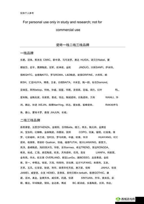 一线产区、二线产区知名品牌是: